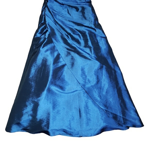 Jump Apparel Strapless Sequins Blue Colorshift Fit & Flare A-Line Long Dress 3/4 - Picture 13 of 17